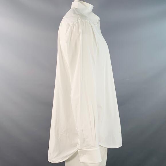 BRIONI Size L White Cotton French Cuff Tuxedo Long Sleeve Shirt - Picture 2 of 7